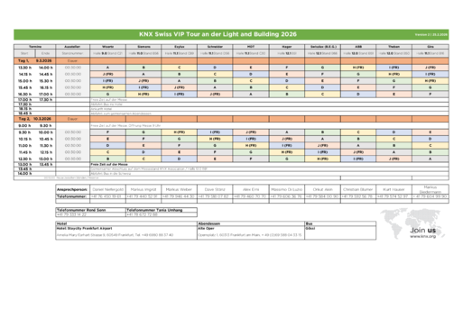KNX Swiss VIP Tourplan Light and Building 2026